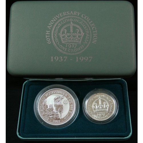 1997 Silver Two Ounce Specimen Privy Mark Set 1937 Crown 2 Coin Set