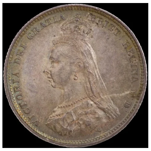 1887 Silver Shilling Victoria S#3926 Uncirculated