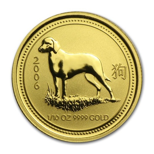 2006 Gold Lunar 1/10oz Specimen Coin Dog