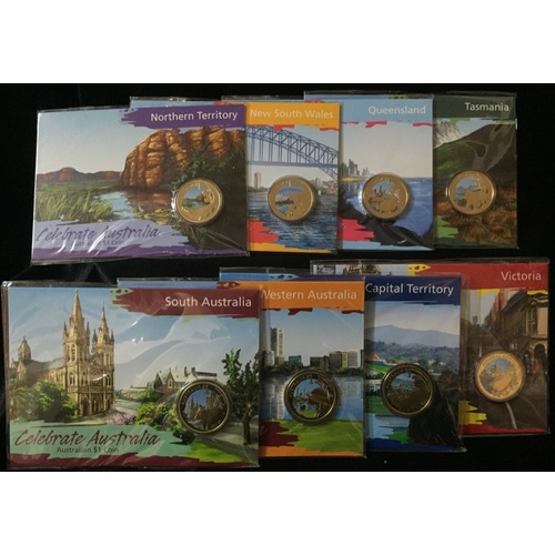 2009 One Dollar Unc 8 Coin Set Celebrate Australia