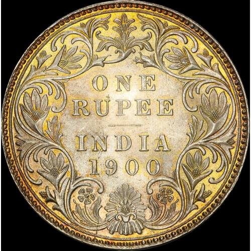 India (British) 1900-B Silver Rupee SW# 6.155 PCGS MS64