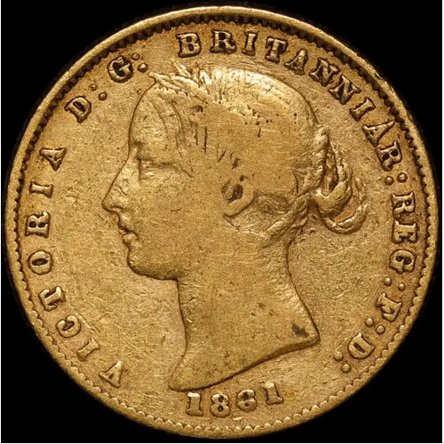 1861 Sydney Mint Type II Half Sovereign No Berry Reverse PCGS F12