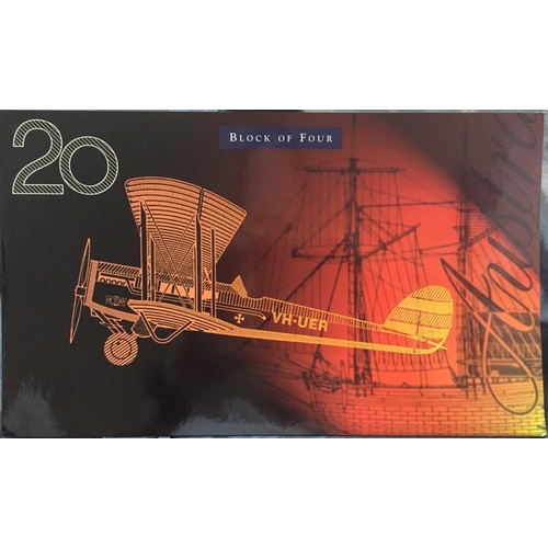 1998 Twenty Dollars Uncut Block of Four Deluxe