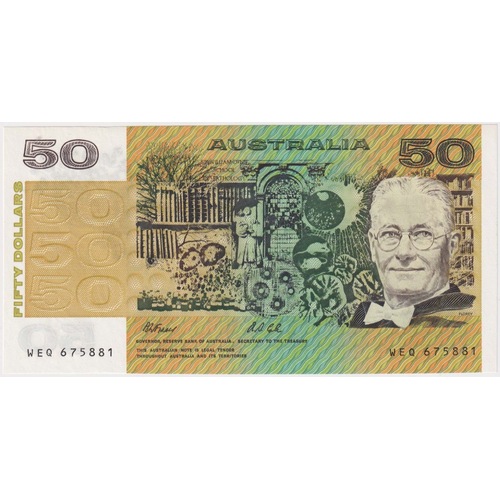 1991 $50 Note Fraser/Cole With Plate Letter R513a Uncirculated