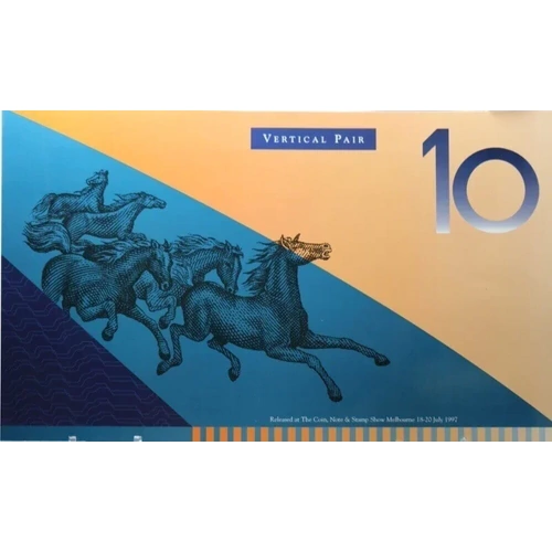 1997 10 Dollar Uncut Vertical Pair Deluxe Blue Serials