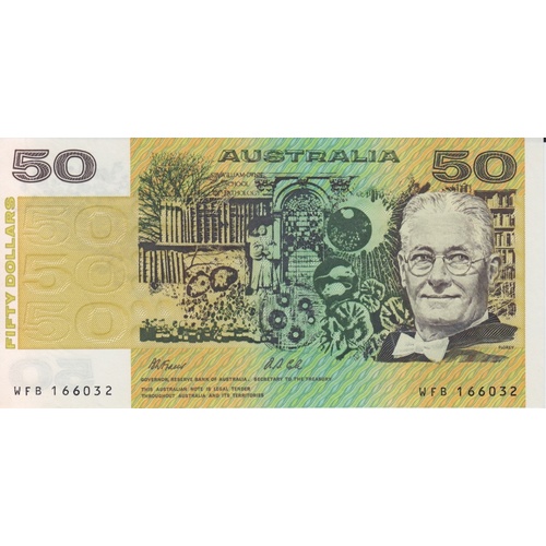 1991 $50 Note Fraser/Cole Without Plate Letter R513b Uncirculated