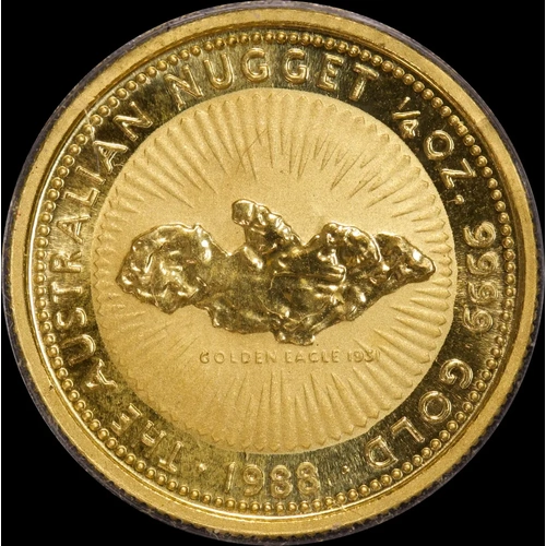 1988 Gold 1/4 Ounce Uncirculated Coin Australian Nugget