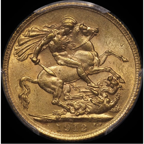 Great Britain 1912 Gold Sovereign S#3996 PCGS MS62