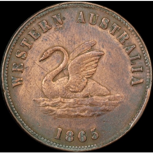 1865 Alfred Davies Copper Penny Token Very Fine