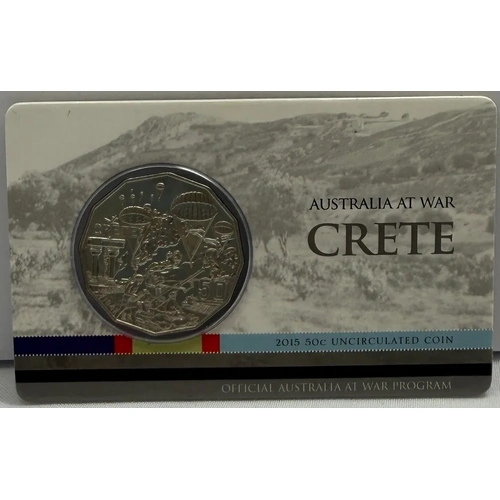 2015 50 Cent Uncirculated Coin Australia At War - Crete