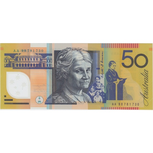 1998 $50 Note AA98 First Prefix Macfarlane/Evans R518bF Uncirculated