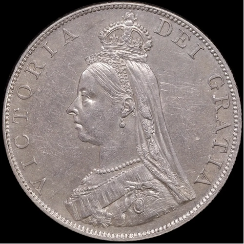 1887 Silver Double Florin Victoria S#3923 good EF