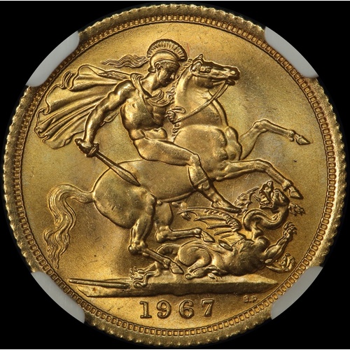 1967 Gold Sovereign Elizabeth S#4125 Uncirculated