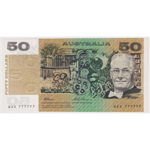 1993 $50 Note Fraser/Evans R515 good EF - Solid Serial Number WXX 777777