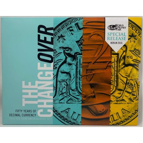 Australia 2016 Unc Mint Coin Set 50th Anniversary Changeover to Decimal Currency Berlin Money Fair