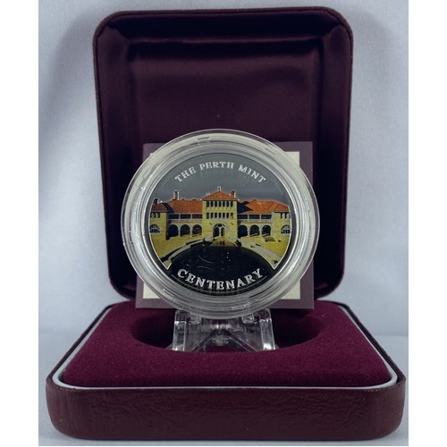 1999 Silver 1 Ounce Perth Mint Coloured Centenary Medal  