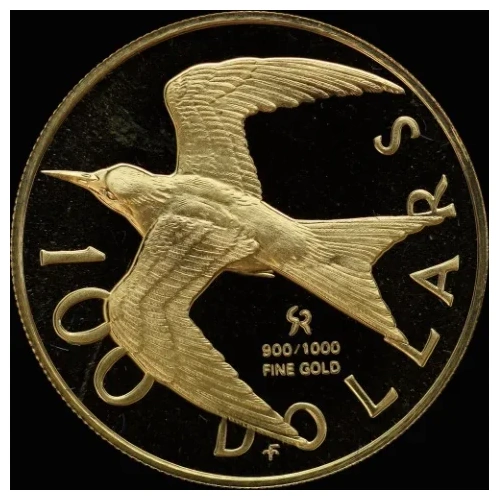 British Virgin Islands 1975 Gold Proof 100 Dollars KM#7 Royal Tern