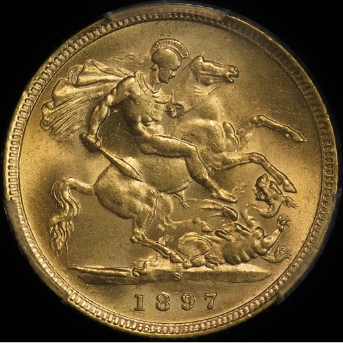 1897 Sydney Veiled Head Half Sovereign PCGS AU58