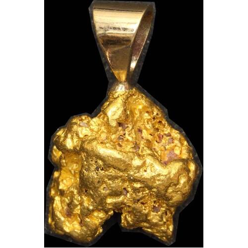 Natural Gold Nugget on 18 Carat Pendant Clasp 6.16 grams