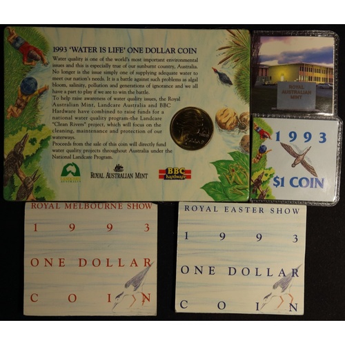 1993 1 Dollar Set of 5 Mintmark Coins Landcare 