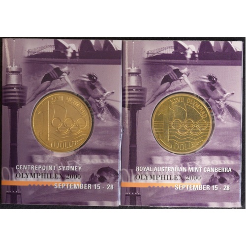 2000 Olymphilex Dollar Unc Pair Of Mintmarks C And S