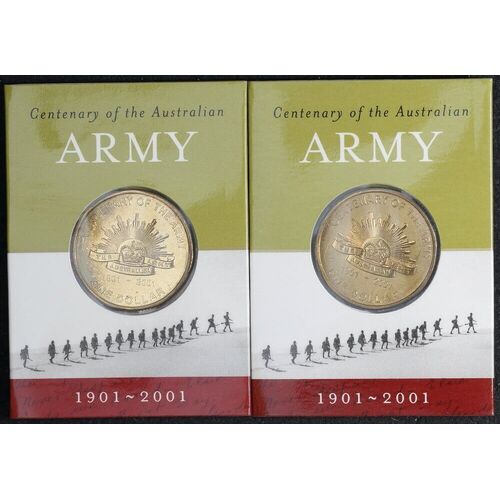 2001 Army Dollar Unc Pair Of Mintmarks C And S