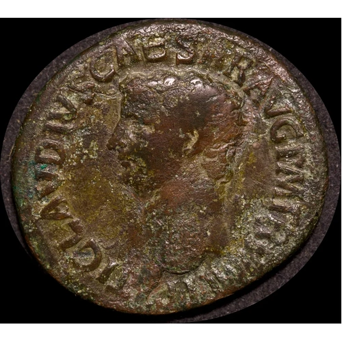 Ancient Rome (Imperial) 42 AD Claudius Copper As Minerva S# 1862 Very Good
