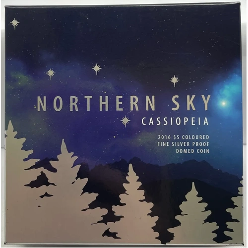 2016 Silver 5 Dollar Proof Northern Skies - Cassiopeia