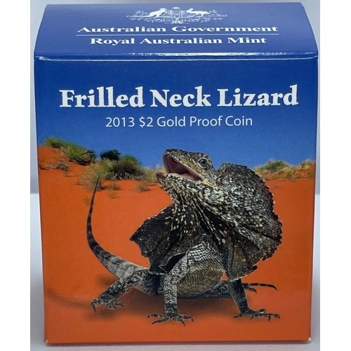 2013 Gold $2 Proof Frilled Neck Lizard