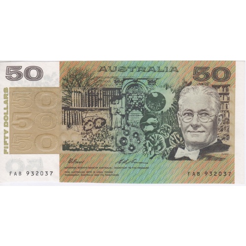 1994 $50 Note FAB Last Prefix Fraser/Evans R515L Uncirculated