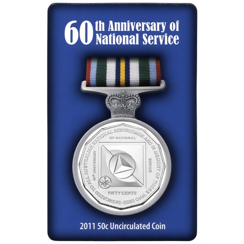 2011 50 Cent Uncirculated Coin 60th Anniversary of National Service