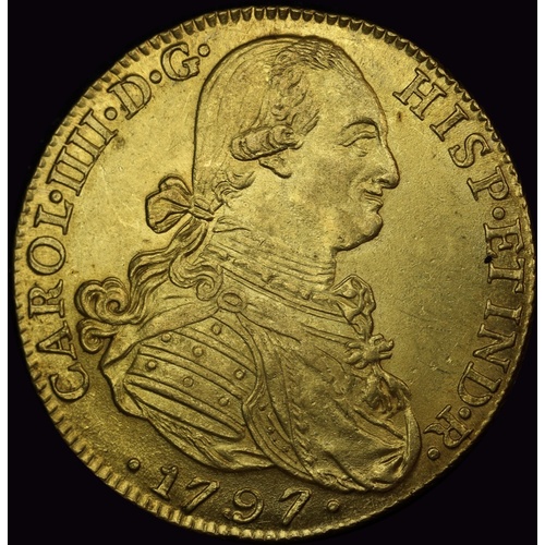 Colombia 1797-JJ Gold 8 Escudos KM# 62.1 PCGS MS62