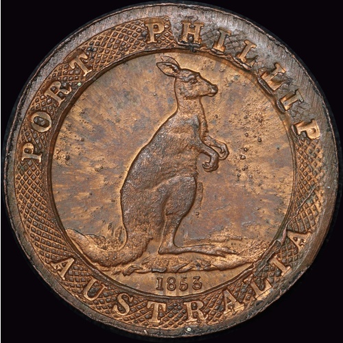 Port Phillip Kangaroo Office 1853 Gold Half Ounce Pattern Restrike in Copper