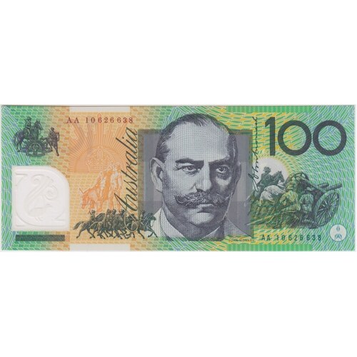 2010 $100 Note Macfarlane/Evans  AA10 First Prefix R621bF Uncirculated