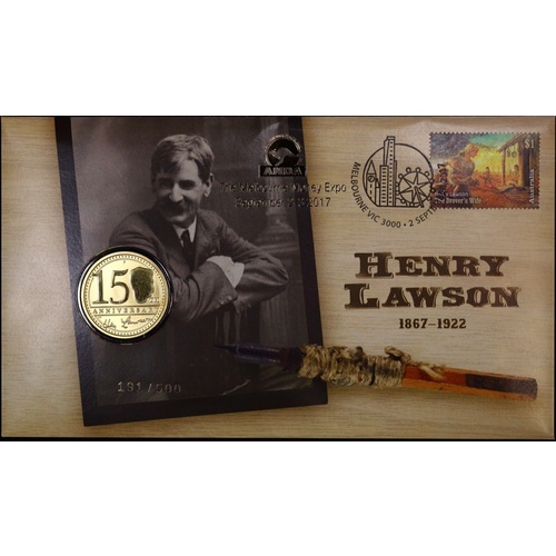 2017 1 Dollar PNC Henry Lawson 150th Anniversary ANDA Money Expo Gold Overprint