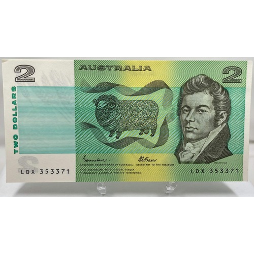 1985 Run of 25 Consecutive $2 Notes Johnston/Fraser R89 about Unc