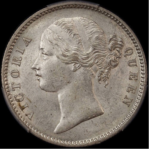 British India 1840 Silver Rupee KM# 458.1 PCGS AU58