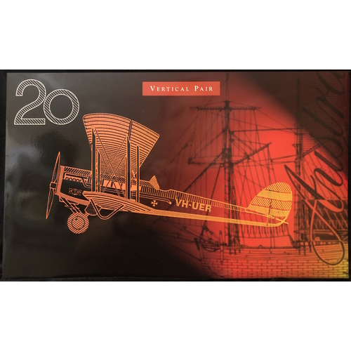 1998 Twenty Dollars Uncut Vertical Pair Premium Red Serials