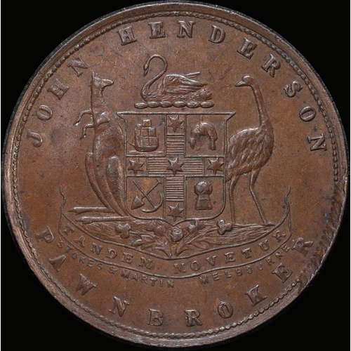 Henderson, John Copper Penny Token 1878 A# 222 EF