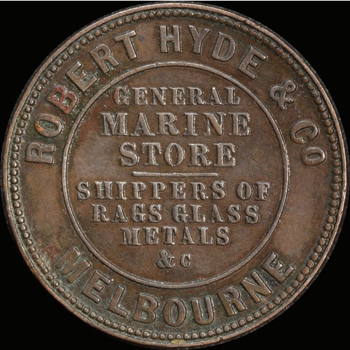 Hyde, Robert & Co Copper Halfpenny Token 1857 A# 281 good VF