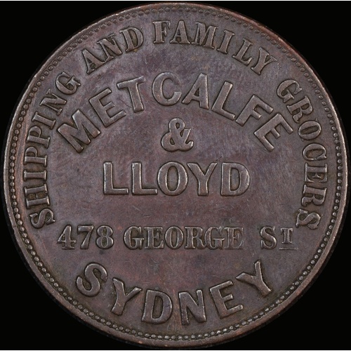 Metcalf & Lloyd Copper Penny 1863 A# 369 Very Fine