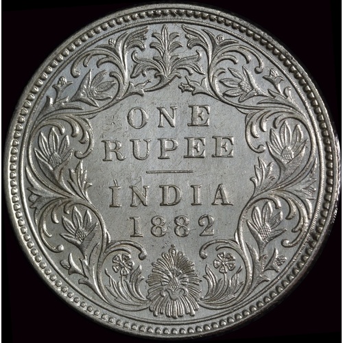 India (British) 1882 Silver Rupee Pr# 158 S&W 6.64 Uncirculated