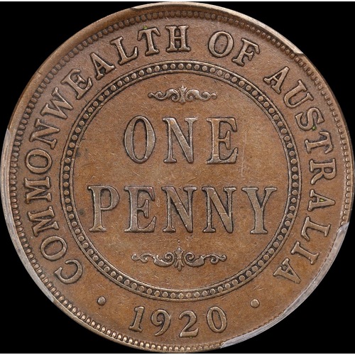 1920 Penny Dot Above Bottom Scroll English Obverse PCGS AU53