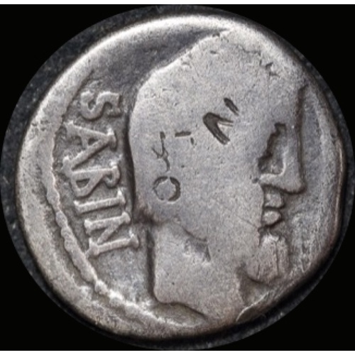 Ancient Rome (Republic) 89BC L. Titurius Sabinus Silver Denarius Tarpeia RRC 344/2a about Fine