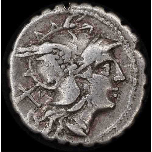 Ancient Rome (Republic) 209 BC Anonymous Silver Denarius Dioscuri RRC 79/1 AVF
