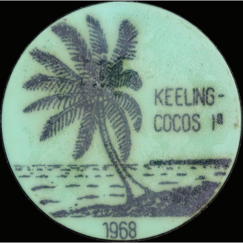 Keeling-Cocos Islands 1968 Plastic 10 Cent Token KM#Tn 10 Uncirculated