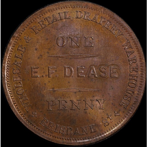 Dease, EF Copper Penny Token Undated A# 107 Choice Uncirculated