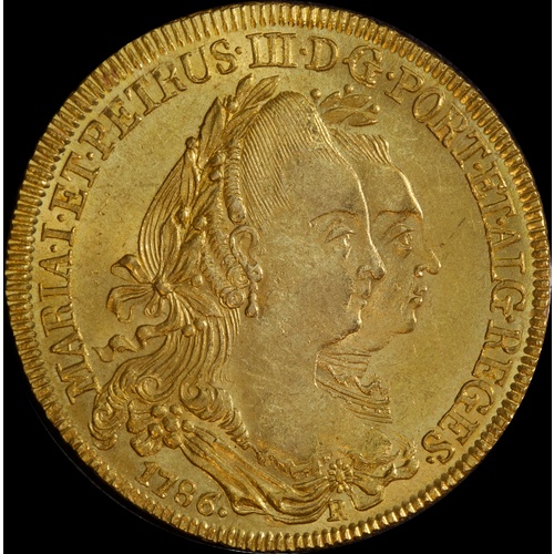 Brazil (Rio de Janeiro) Gold 6400 Reis 1786-R KM#199.2 Uncirculated
