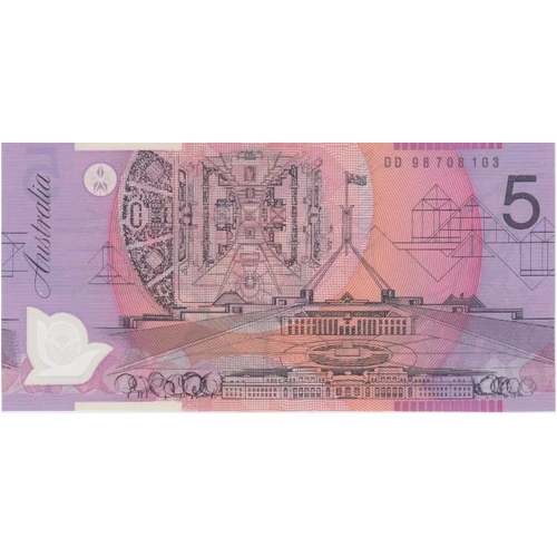 1998 $5 Note Macfarlane/Evans Standard Prefix R218c Uncirculated