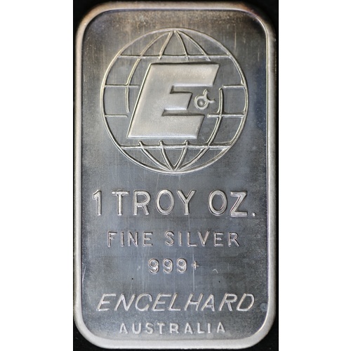 Silver One Ounce Rectangular Ingot Engelhard 99.9% circa 1980's
